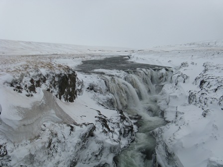 Waterfall inland from Akureyri.