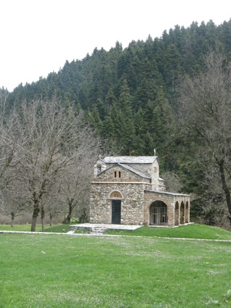 Deserted country chapel outside Vytina.