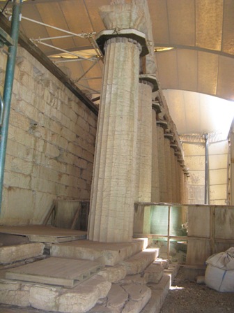 Bassae Temple under cover for restoration.