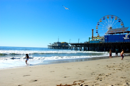 The pier seen from Santa Monica's beach.
