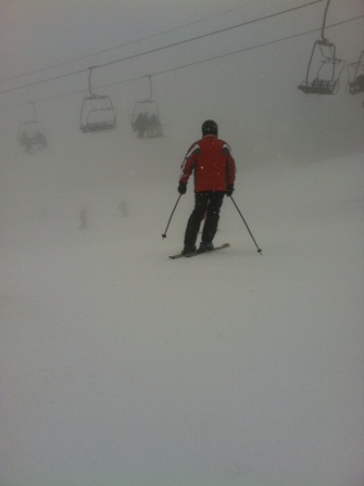 Hotham during one of last season's blizzards.